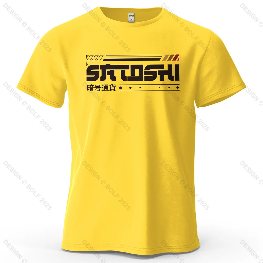 Satoshi and Crypto Printed Men's T-Shirt 100% Cotton Oversized Tech Theme Outfits Graphic Tees for Women Tops Tees Streetwear
