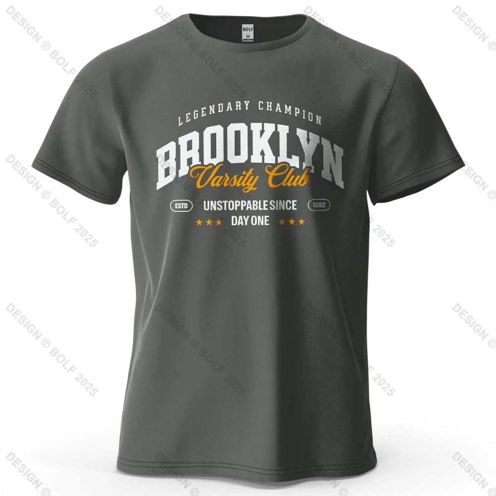 Brooklyn Printed Men's T-Shirt 100% Cotton Oversized City Graphic Tees for Women Tops Tees Casual Streetwear