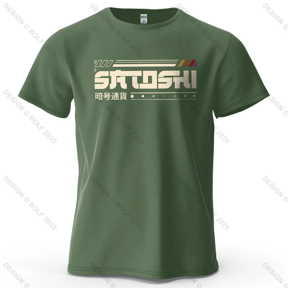 Satoshi and Crypto Printed Men's T-Shirt 100% Cotton Oversized Tech Theme Outfits Graphic Tees for Women Tops Tees Streetwear