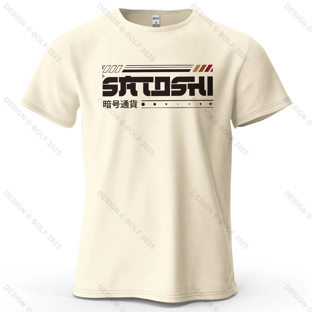 Satoshi and Crypto Printed Men's T-Shirt 100% Cotton Oversized Tech Theme Outfits Graphic Tees for Women Tops Tees Streetwear