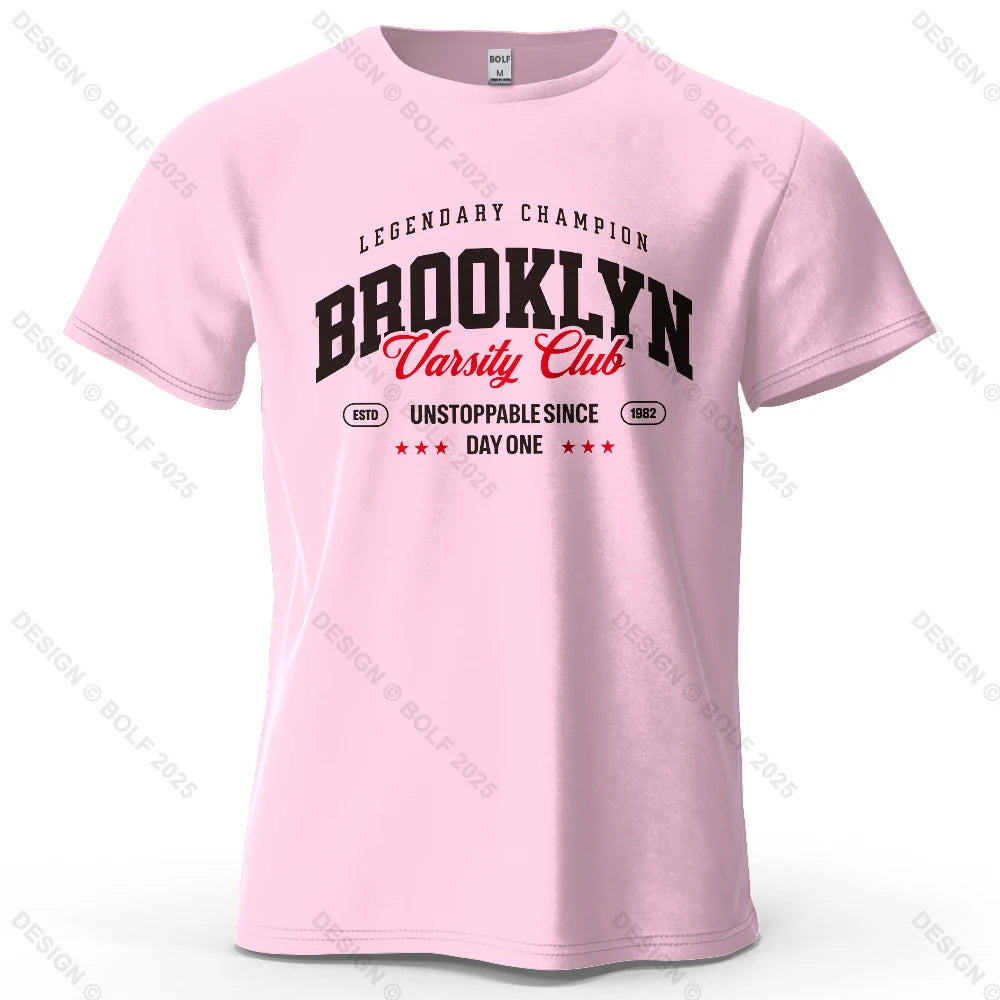 Brooklyn Printed Men's T-Shirt 100% Cotton Oversized City Graphic Tees for Women Tops Tees Casual Streetwear