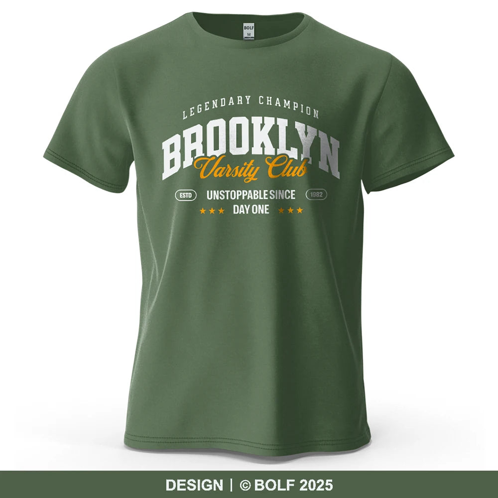 Brooklyn Printed Men's T-Shirt 100% Cotton Oversized City Graphic Tees for Women Tops Tees Casual Streetwear