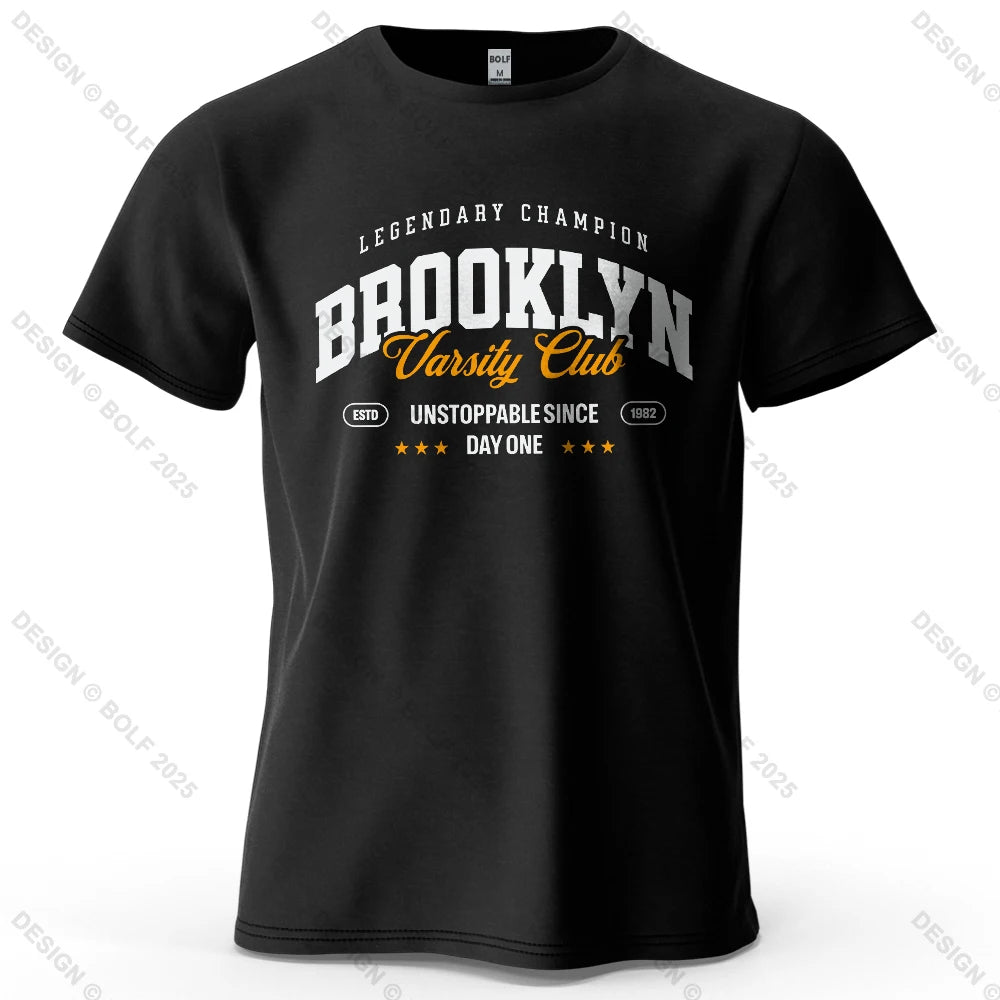 Brooklyn Printed Men's T-Shirt 100% Cotton Oversized City Graphic Tees for Women Tops Tees Casual Streetwear