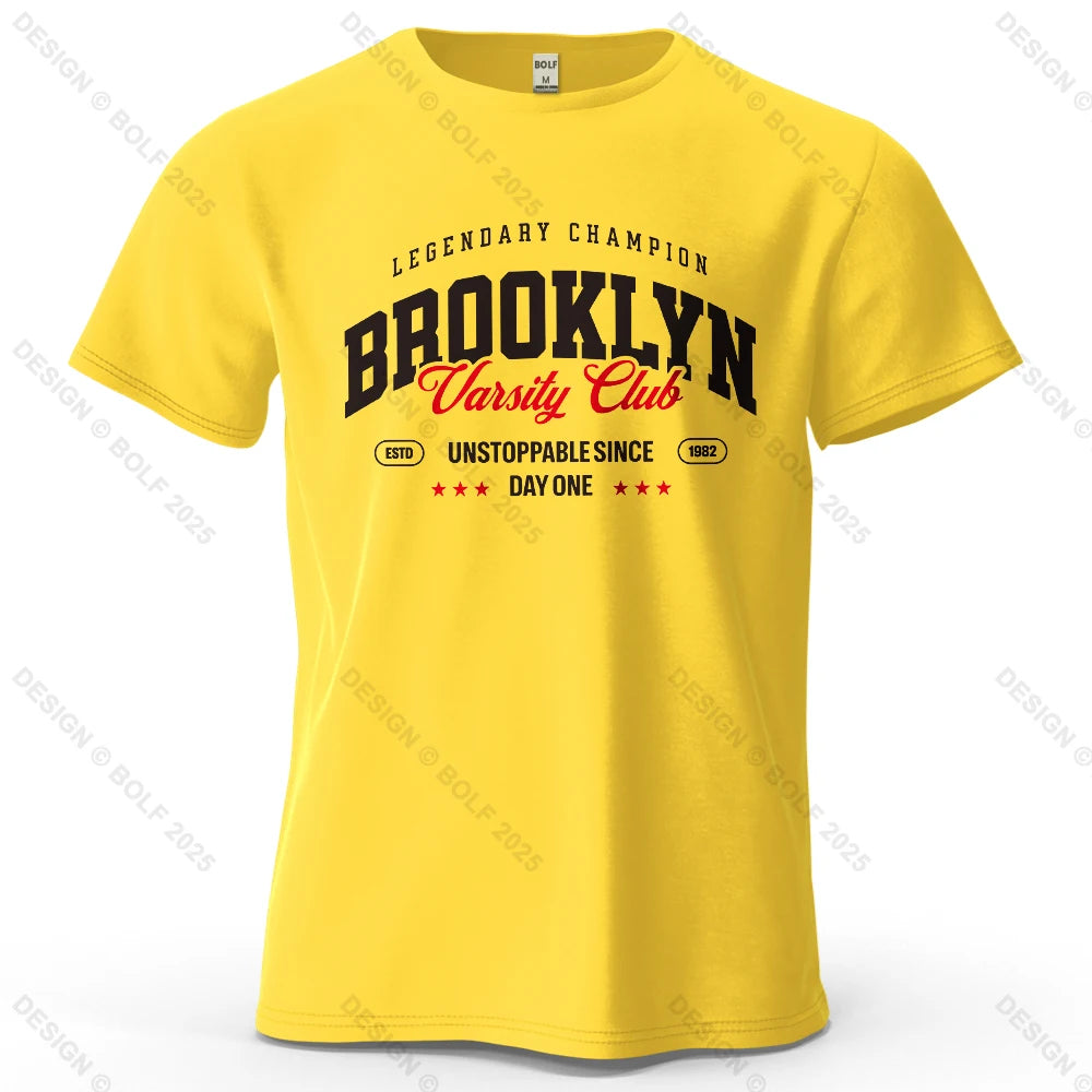 Brooklyn Printed Men's T-Shirt 100% Cotton Oversized City Graphic Tees for Women Tops Tees Casual Streetwear