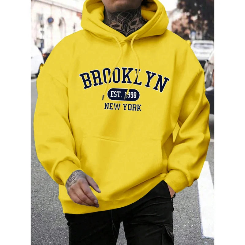 Brooklyn est 1998 New York Printing men hoodies Harajuku crewneck hoodie fashion oversize hoody autumn comfortable tracksuit