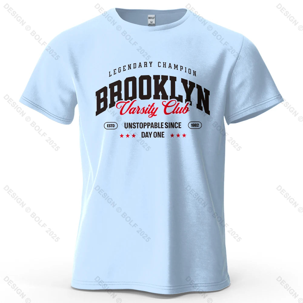 Brooklyn Printed Men's T-Shirt 100% Cotton Oversized City Graphic Tees for Women Tops Tees Casual Streetwear