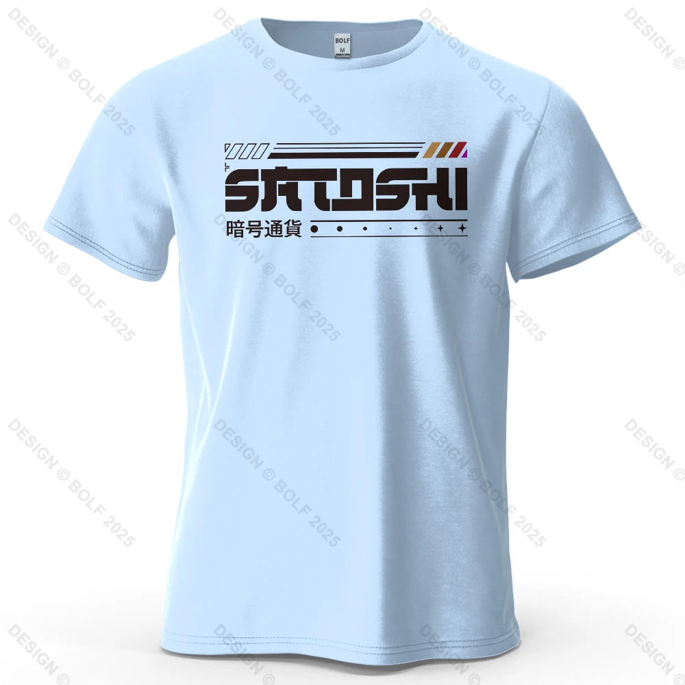 Satoshi and Crypto Printed Men's T-Shirt 100% Cotton Oversized Tech Theme Outfits Graphic Tees for Women Tops Tees Streetwear