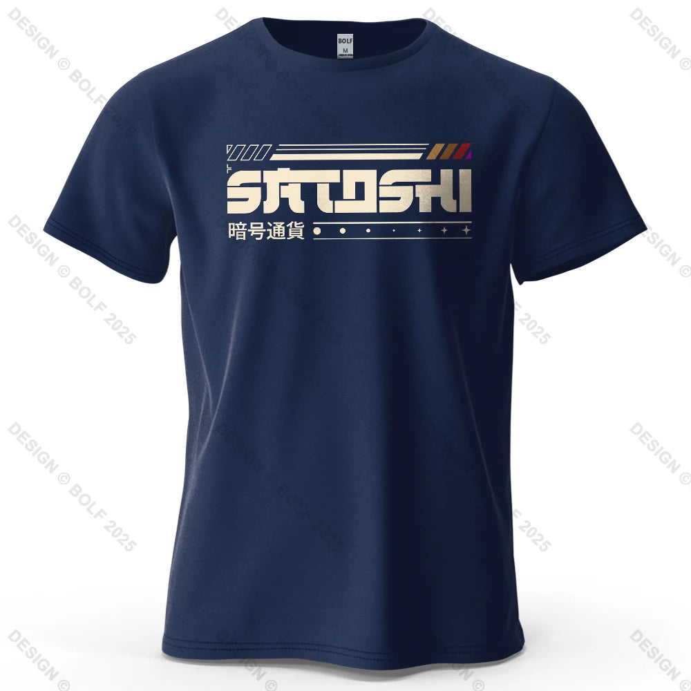 Satoshi and Crypto Printed Men's T-Shirt 100% Cotton Oversized Tech Theme Outfits Graphic Tees for Women Tops Tees Streetwear