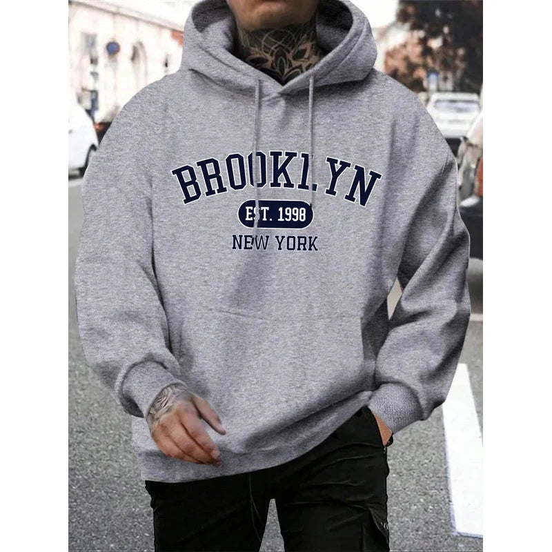 Brooklyn est 1998 New York Printing men hoodies Harajuku crewneck hoodie fashion oversize hoody autumn comfortable tracksuit