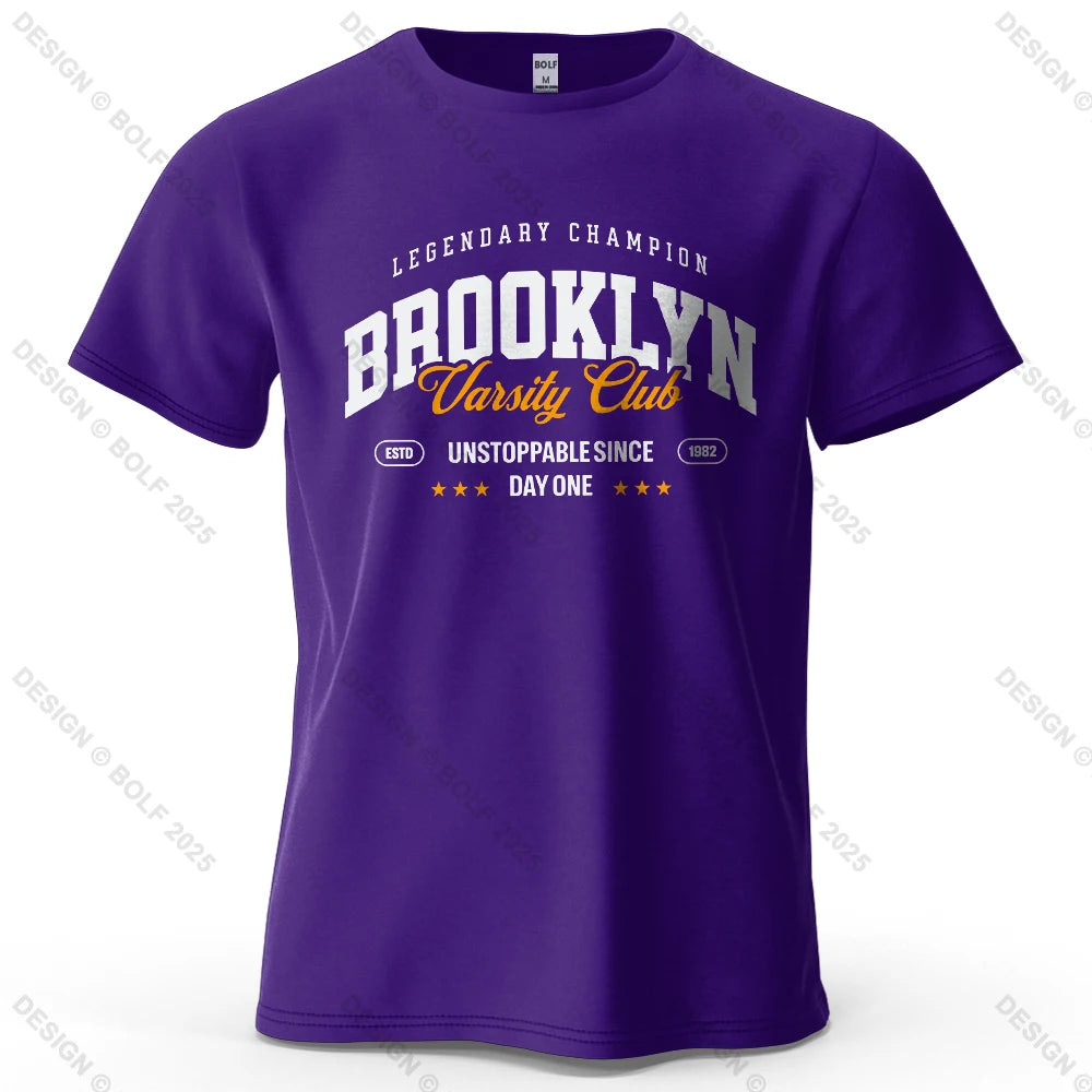 Brooklyn Printed Men's T-Shirt 100% Cotton Oversized City Graphic Tees for Women Tops Tees Casual Streetwear
