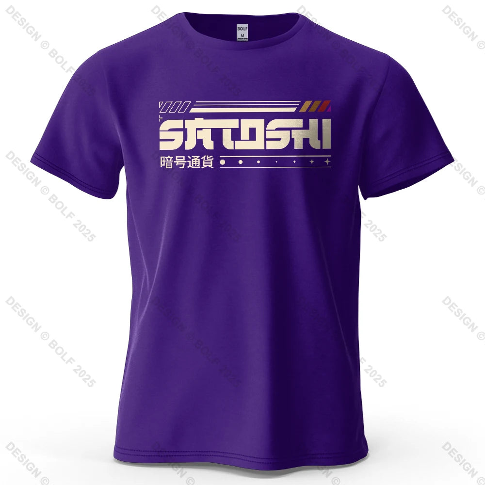 Satoshi and Crypto Printed Men's T-Shirt 100% Cotton Oversized Tech Theme Outfits Graphic Tees for Women Tops Tees Streetwear