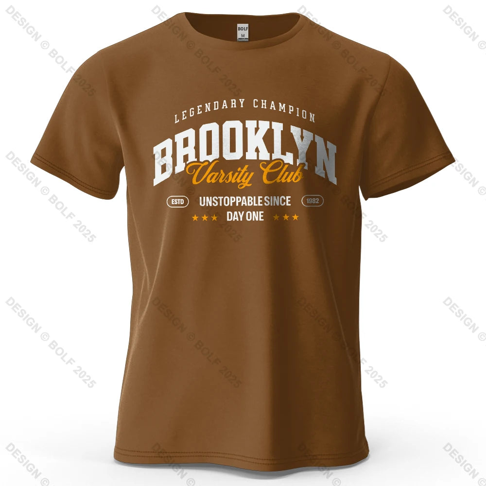 Brooklyn Printed Men's T-Shirt 100% Cotton Oversized City Graphic Tees for Women Tops Tees Casual Streetwear