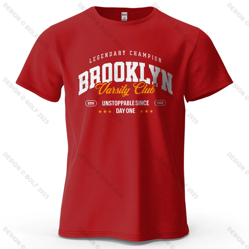 Brooklyn Printed Men's T-Shirt 100% Cotton Oversized City Graphic Tees for Women Tops Tees Casual Streetwear