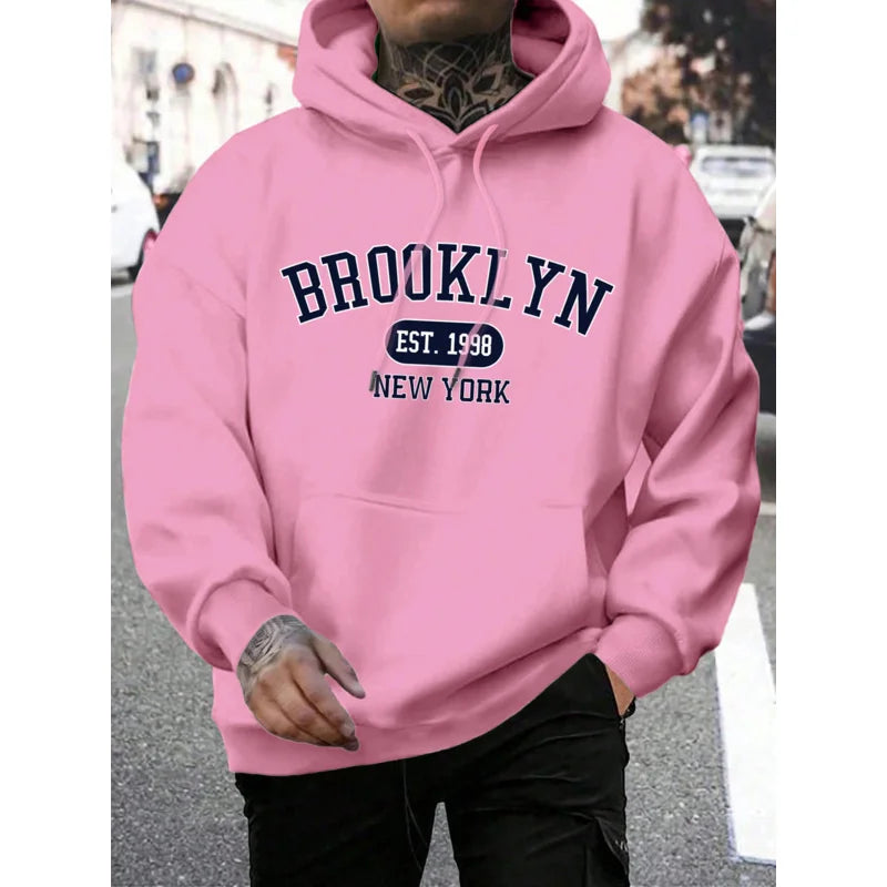 Brooklyn est 1998 New York Printing men hoodies Harajuku crewneck hoodie fashion oversize hoody autumn comfortable tracksuit