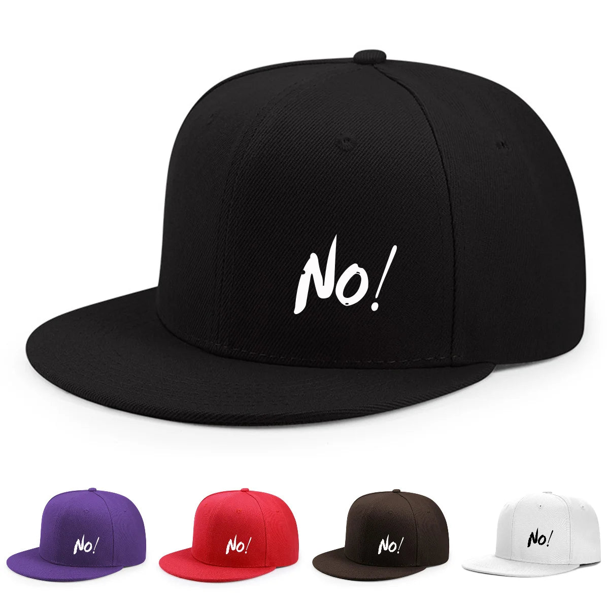 Printing Logo NO! Outdoor Fun Ctional Casual Flat Brimmed Baseball Hat Out Of The Street Trendy Urban Style Men's And Women Cap