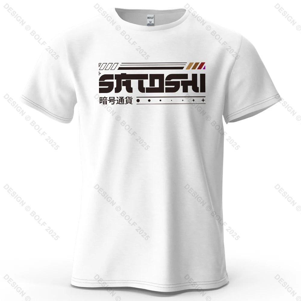 Satoshi and Crypto Printed Men's T-Shirt 100% Cotton Oversized Tech Theme Outfits Graphic Tees for Women Tops Tees Streetwear