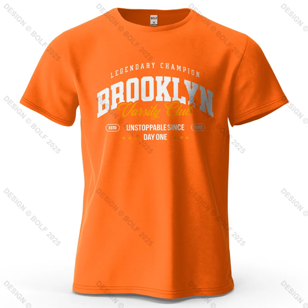 Brooklyn Printed Men's T-Shirt 100% Cotton Oversized City Graphic Tees for Women Tops Tees Casual Streetwear