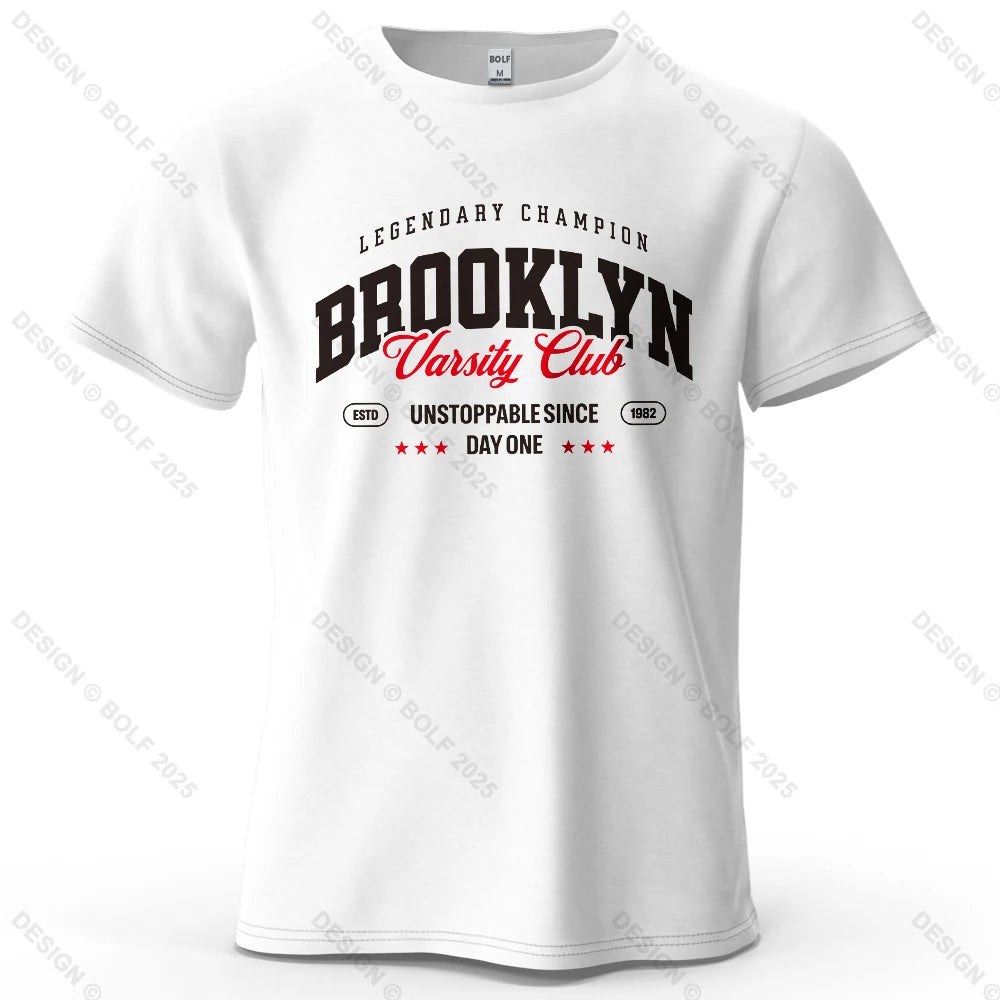 Brooklyn Printed Men's T-Shirt 100% Cotton Oversized City Graphic Tees for Women Tops Tees Casual Streetwear