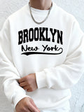 Brooklyn New York Printed Mens Sweatshirt Winter Crewneck Hoodies Street Fleece Warm Oversize Streetwears Casual Men'S Clothes
