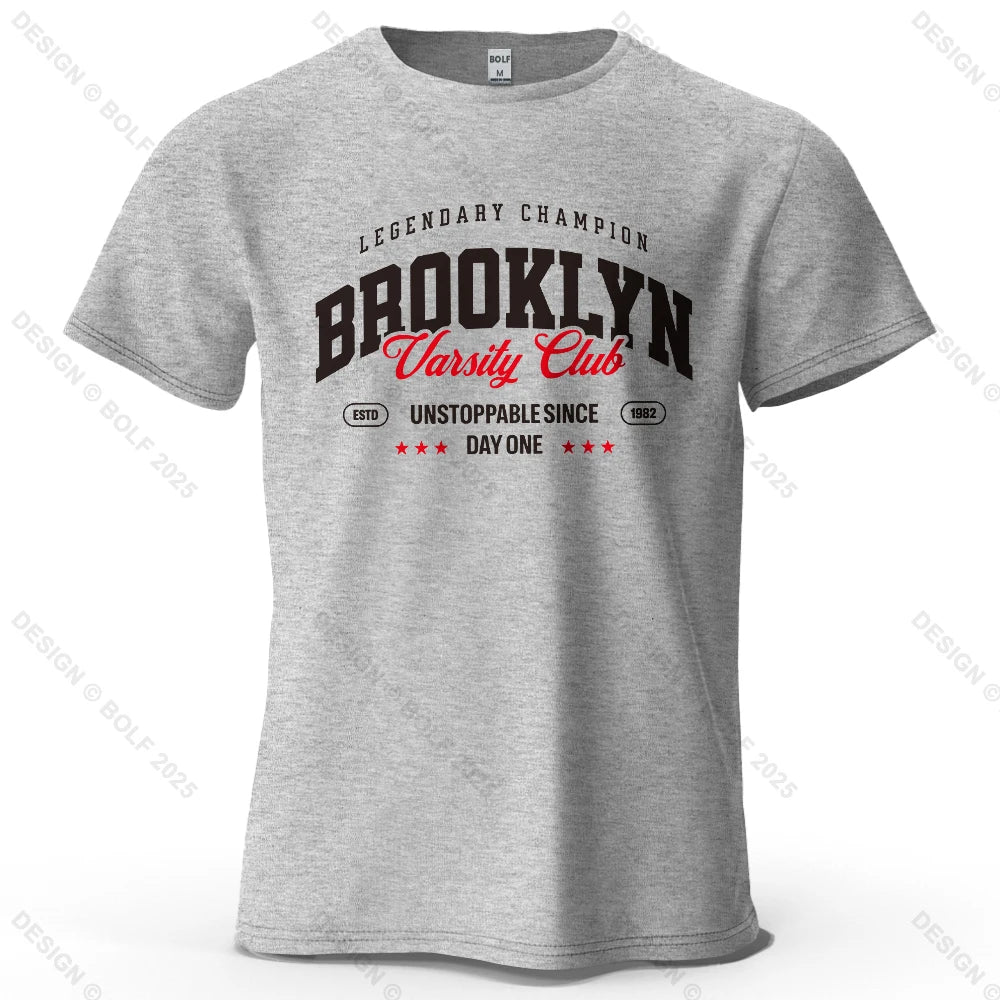 Brooklyn Printed Men's T-Shirt 100% Cotton Oversized City Graphic Tees for Women Tops Tees Casual Streetwear