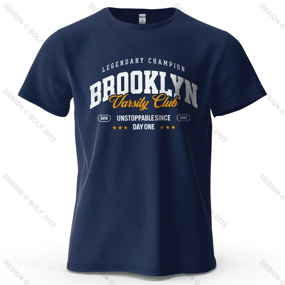 Brooklyn Printed Men's T-Shirt 100% Cotton Oversized City Graphic Tees for Women Tops Tees Casual Streetwear